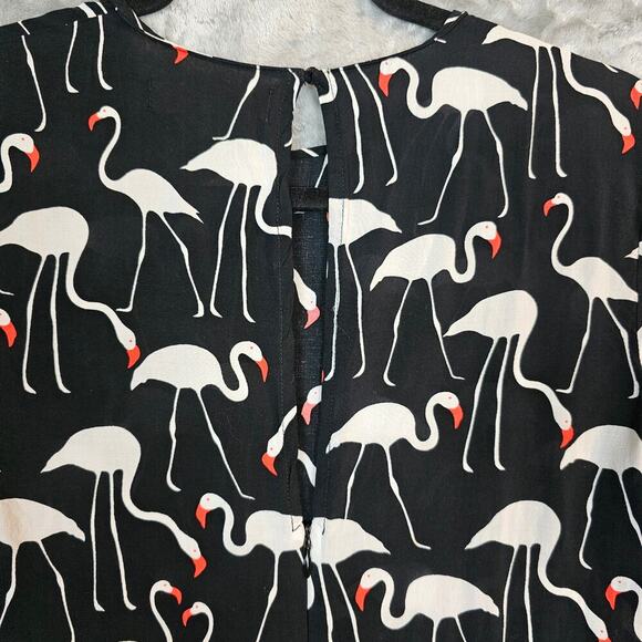 Traffic People Jumpsuit Womens Medium Black Flamingos Preppy Chic - Picture 11 of 13